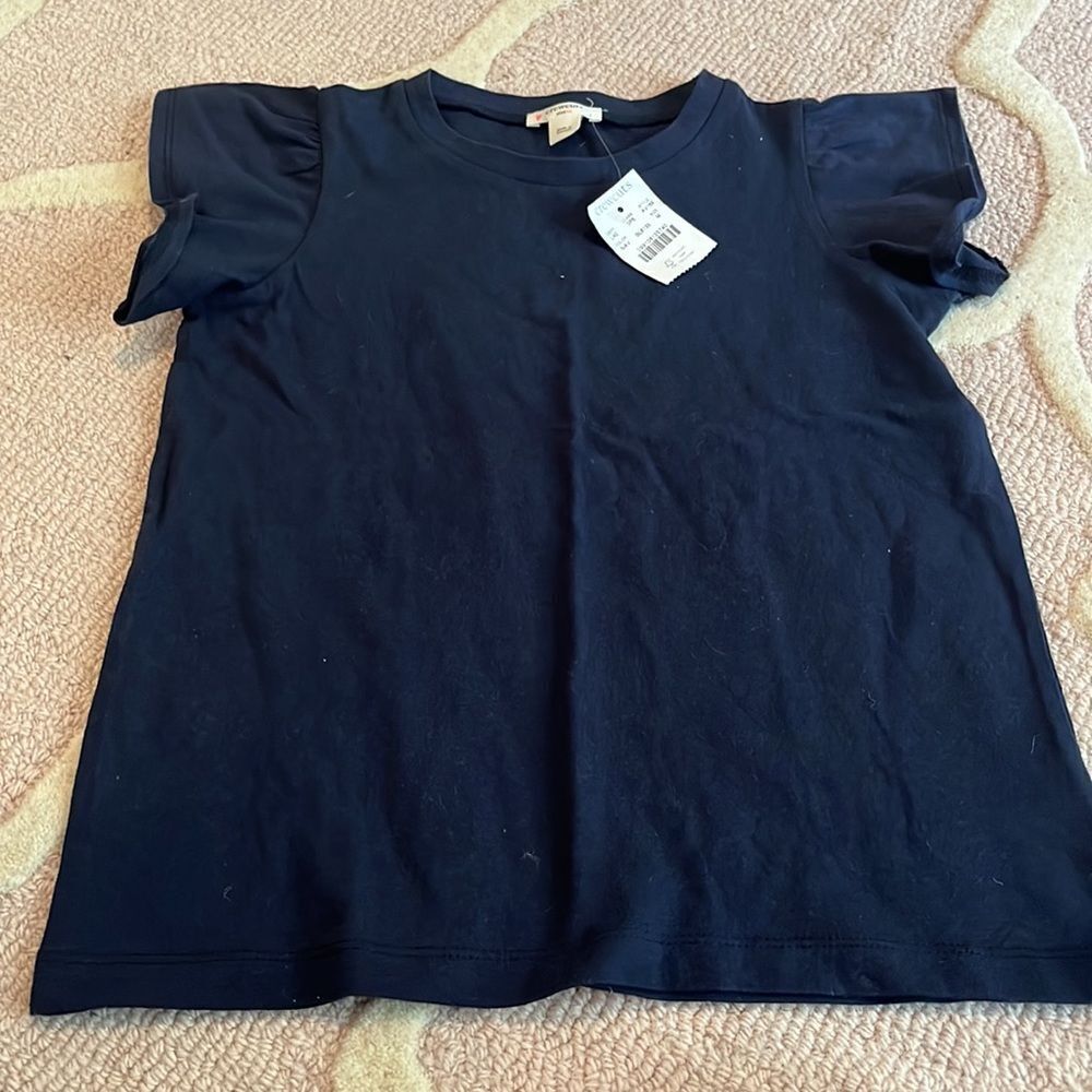 Crewcuts navy flutter sleeve top size medium